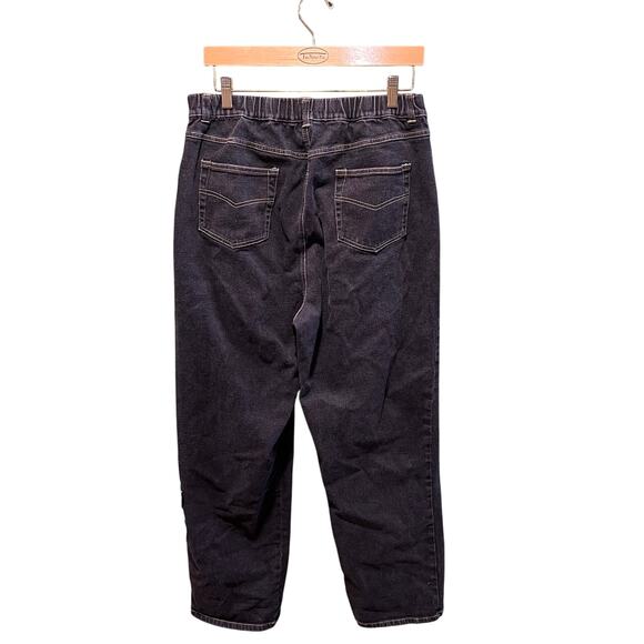 Quacker Factory Black Sequin Hearts Chain Denim Jeans Large Vintage - Picture 6 of 7